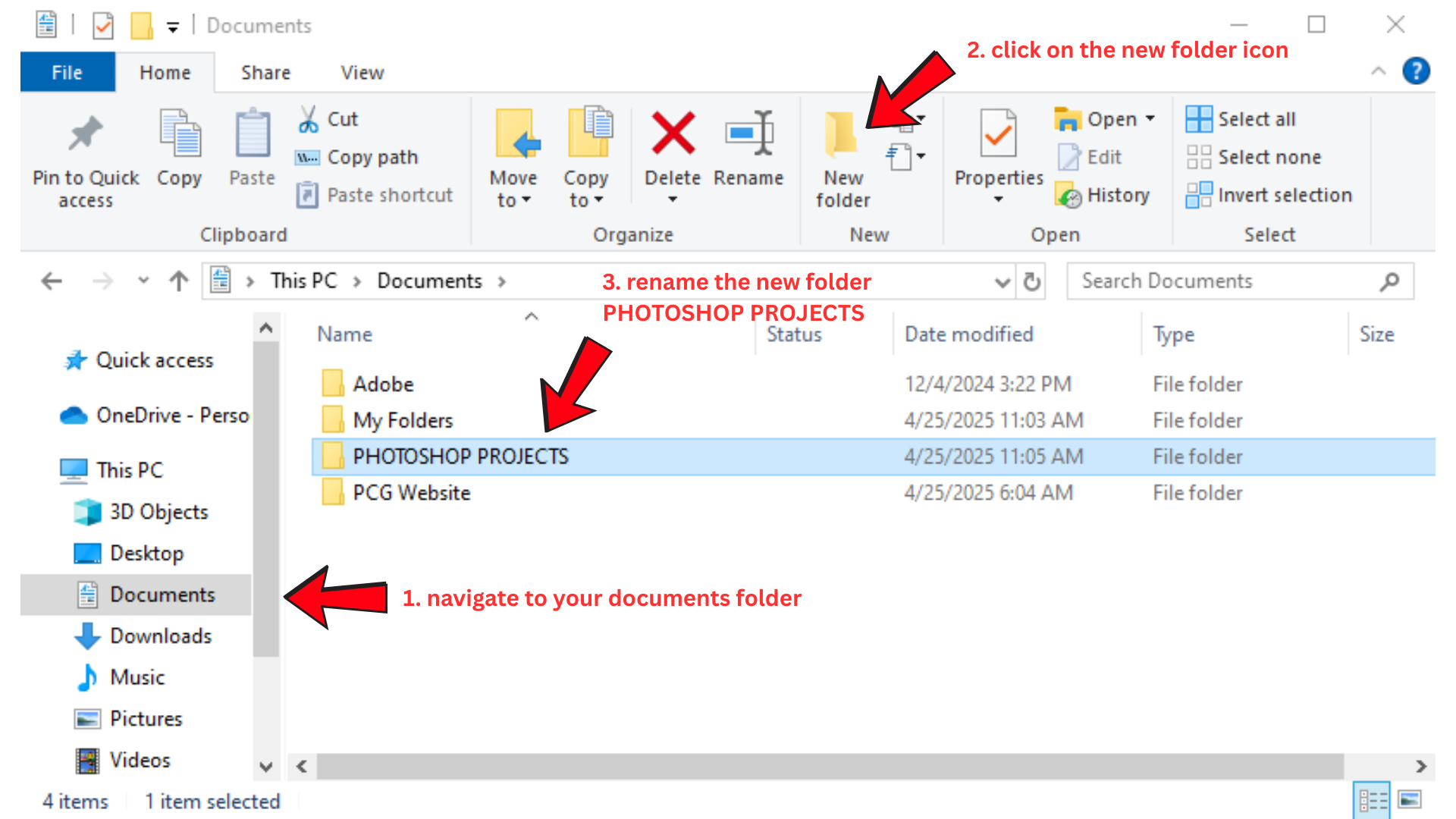 create a new folder called ILLUSTRATOR PROJECTS